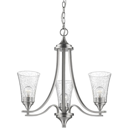 Natalie 3 Light 23 inch Satin Nickel Chandelier Ceiling Light